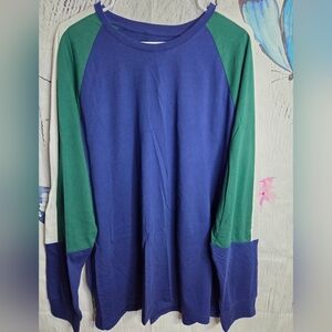 Men's Long Sleeve Shirt in Blue and Green
